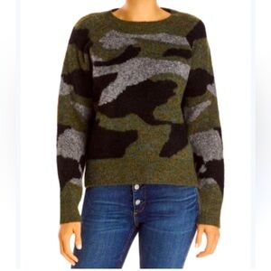 Bloomies Aqua Camo Print Knit Sweater